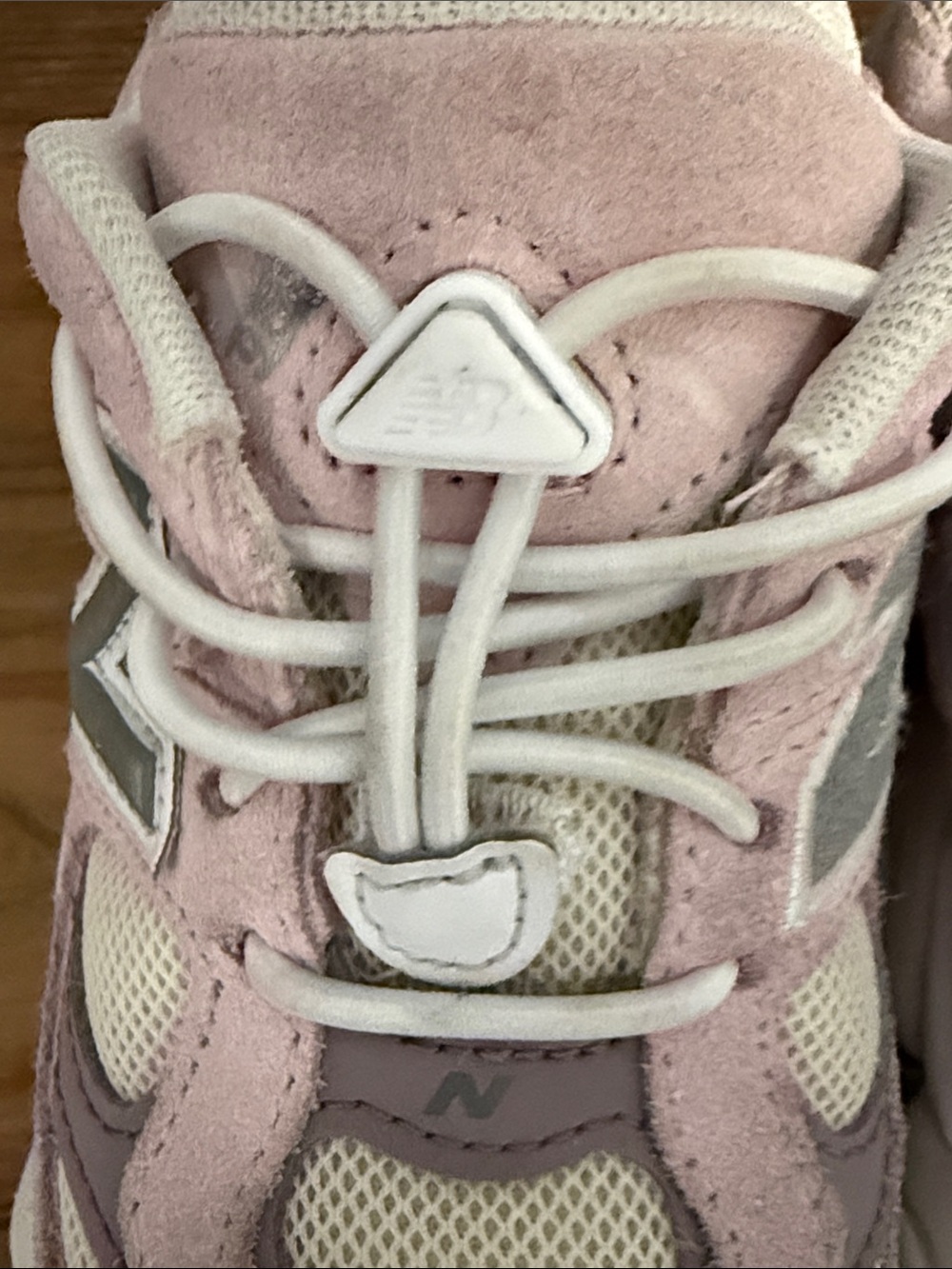 New Balance Kids Pastel Pink and White Athletic Sneakers - Picture 7 of 9